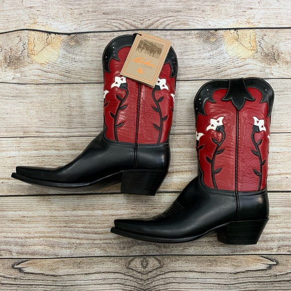 Lucchese Shoes - NEW Lucchese Handmade Leather Rose Cowgirl Boots